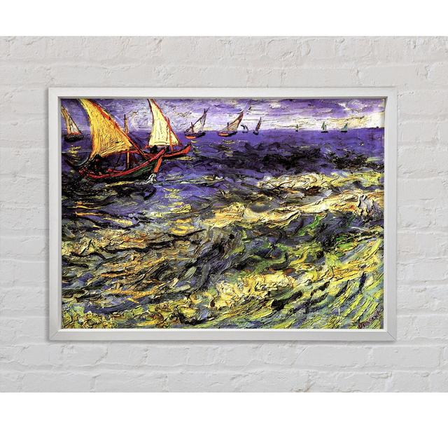 Van Gogh Seascape At Saintes-Maries - Single Picture Frame Art Prints on Canvas Bright Star Size: 59.7cm H x 84.1cm W on Productcaster.