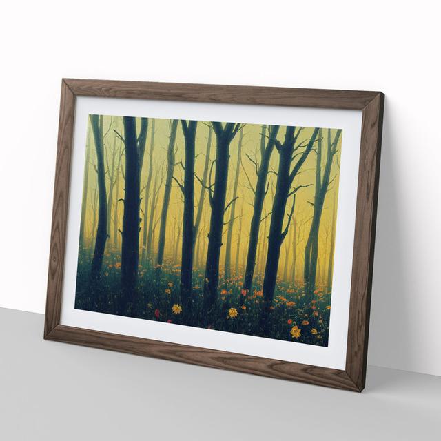 Showstopping Spring Forest - Picture Frame Graphic Art Alpen Home Frame Colour: Walnut, Size: 46cm H x 64cm W x 2cm D on Productcaster.