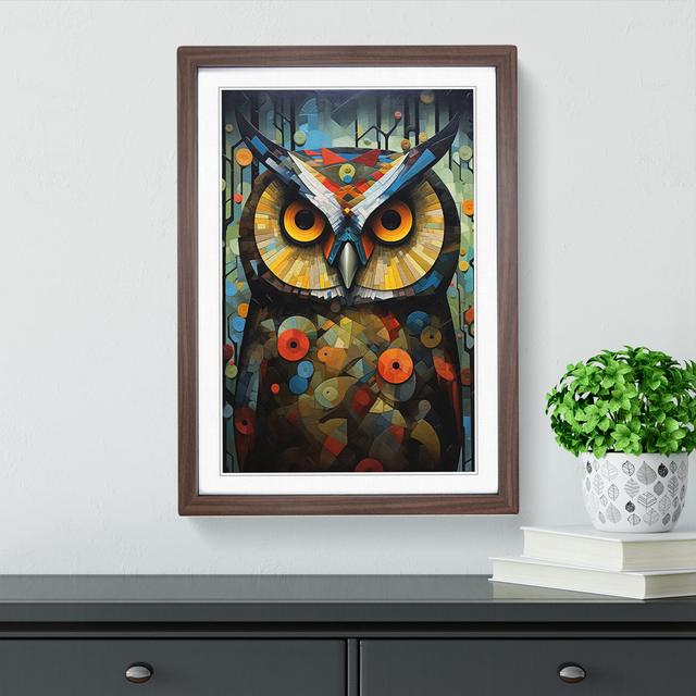 Owl Dadaism - Single Picture Frame Art Prints on Wood Alpen Home Format: Walnut, Size: 64" H x 46" W x 2" D on Productcaster.