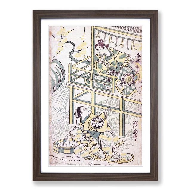 Scene from a Drama by Torii Kiyonobu - Picture Frame Painting Print East Urban Home Size: 48cm H x 36cm W x 2cm D, Frame Option: Walnut Framed on Productcaster.