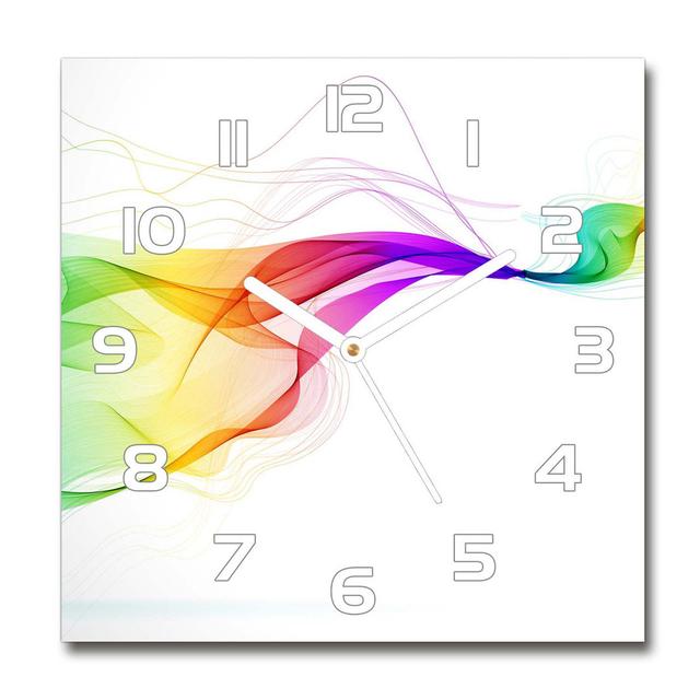 Imir Colorful Abstraction Silent Wall Clock East Urban Home Colour: White/Green/Purple on Productcaster.