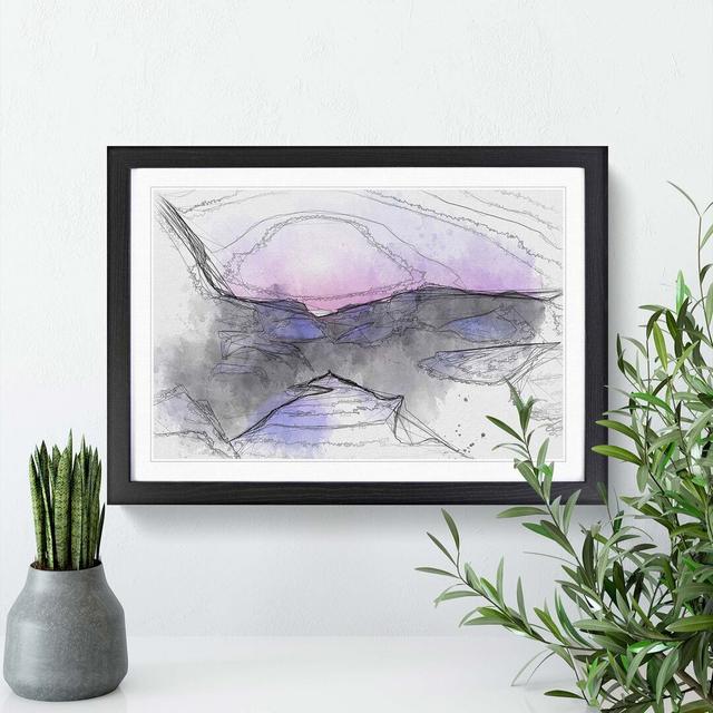 Purple Sunset in Peace Island in Abstract - Picture Frame Graphic Art Print East Urban Home Frame Option: Black, Size: 35cm H x 50cm W x 2cm D on Productcaster.