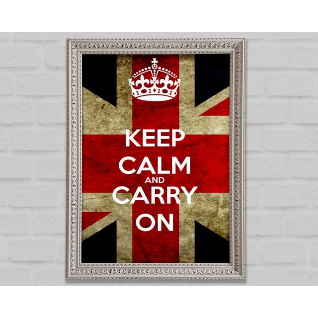 Keep Calm And Carry On Flag - Single Picture Frame Art Prints Bright Star Size: 84.1cm H x 59.7cm W x 3cm D on Productcaster.