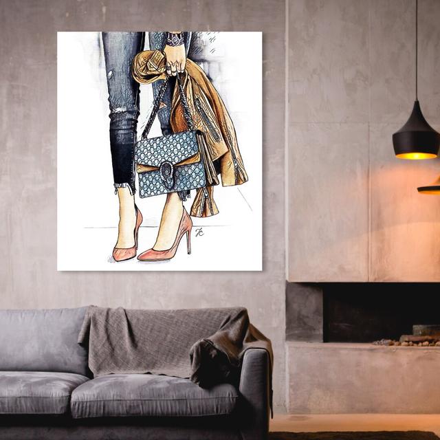 Doll Memories - Fashion Street Glam - Wrapped Canvas Print East Urban Home Size: 40.6 cm H x 33 cm W on Productcaster.