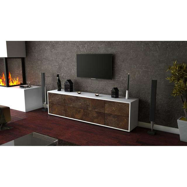 Coonrod TV Stand for Tvs up to 78" 17 Stories Colour: Rust / Matte White on Productcaster.