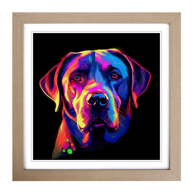 Labrador Retriever Neon - Print Marlow Home Co. Format: Oak on Productcaster.