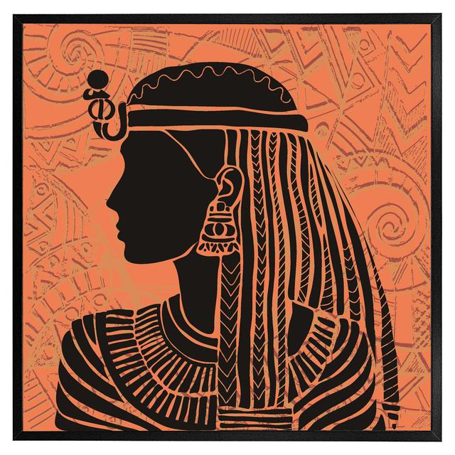 Biborka Egyptian Women On Orange - Single Picture Frame Art Prints Latitude Vive Frame Colour: Black Framed, Size: 31cm H x 31cm W x 4cm D on Productcaster.