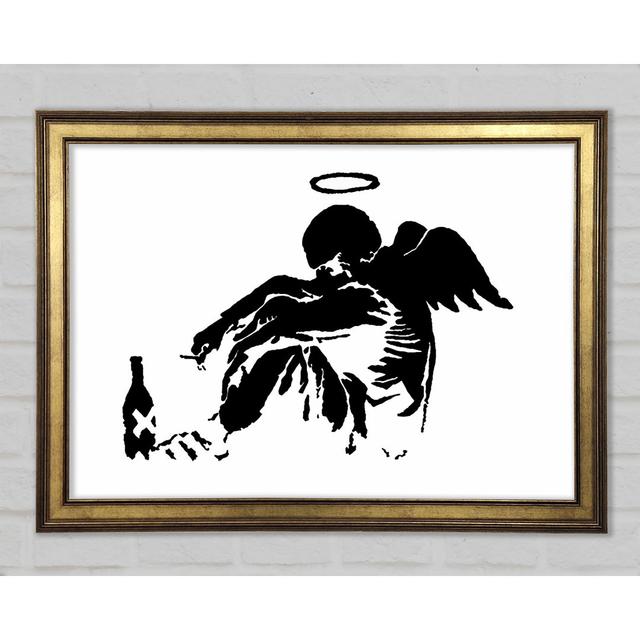 Fallen Angel Black White Framed Print Happy Larry Size: 84.1cm H x 118.9cm W x 1.5cm D on Productcaster.