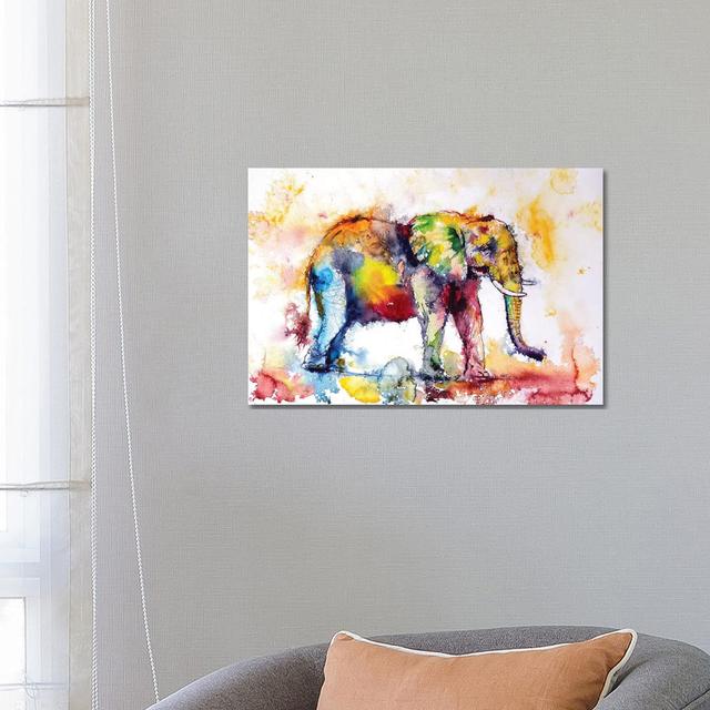 Colourful Elephant I by Anna Brigitta Kovacs - Wrapped Canvas Graphic Art Latitude Vive Size: 45.72cm H x 66.04cm W x 3.81cm D on Productcaster.