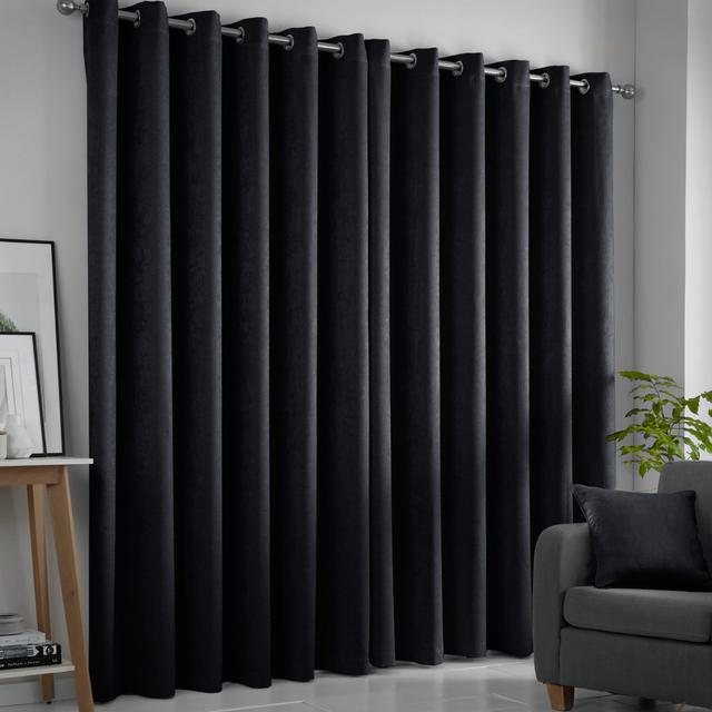 Strata Semi Sheer Eyelet Curtain Pair Fusion Panel Size: Width 168 x Drop 137 cm on Productcaster.