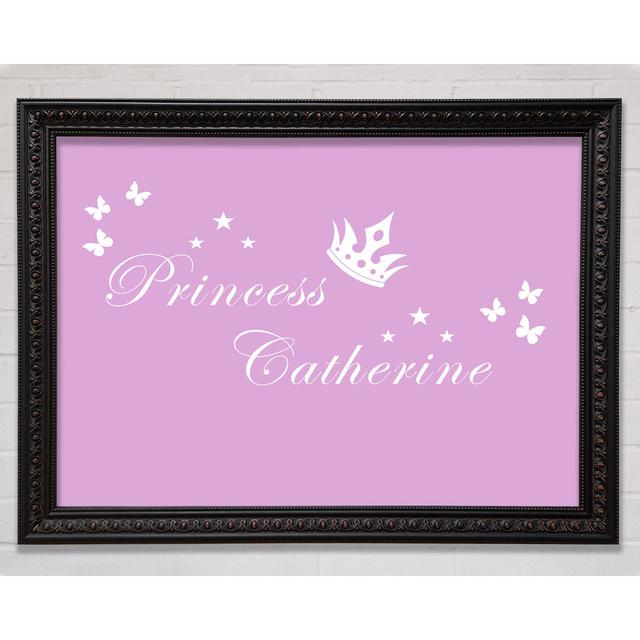 Your Own Name Princess 2 - Picture Frame Typography on Canvas August Grove Colour: Pink, Size: 29.7cm H x 42cm W x 3cm D, Format: Black Walnut Framed on Productcaster.