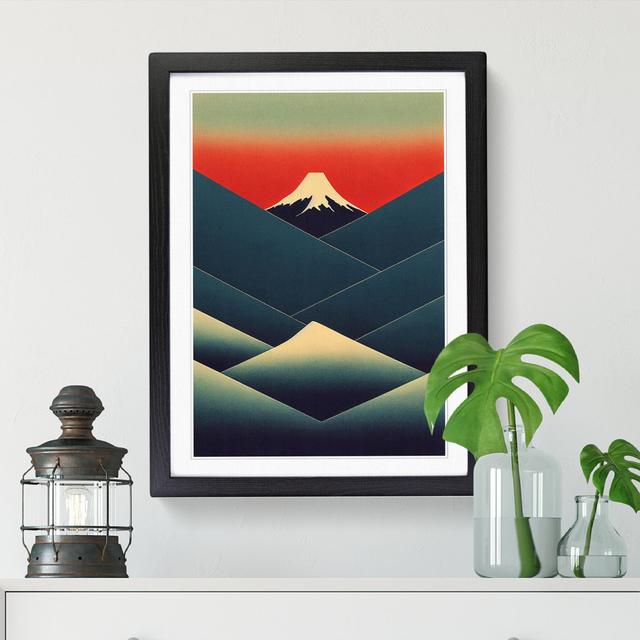 Liena Japanese Mountains Bauhaus - Picture Frame Graphic Art Alpen Home Frame Option: Oak, Size: 25cm H x 2cm W x 3cm D on Productcaster.