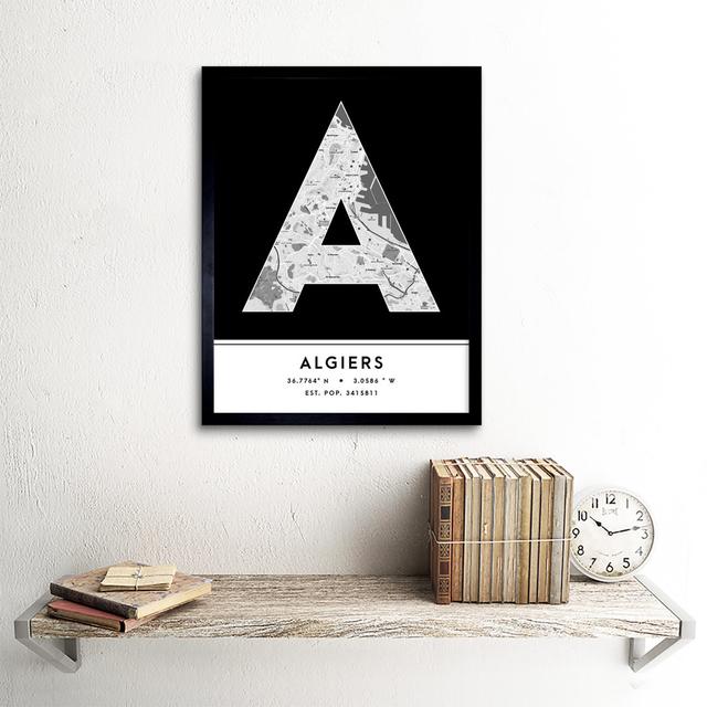 Algiers City Map Algiers Algeria City Map - Single Picture Frame Typography Wee Blue Coo on Productcaster.