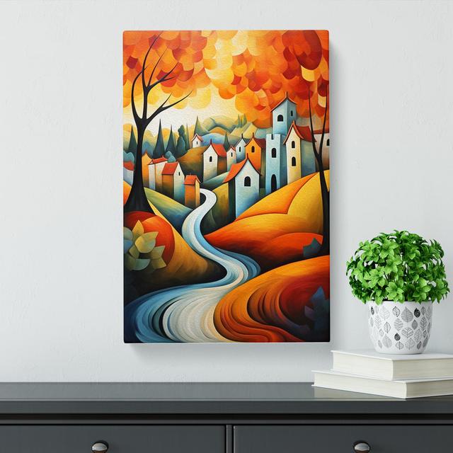 Landscape Cubism Art - No Frame Print Marlow Home Co. Size: 60cm H x 40cm W x 3cm D on Productcaster.