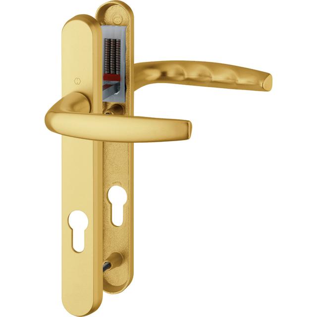 Keyed Right Hand Door Handle HOPPE Finish: Aluminium Gold on Productcaster.