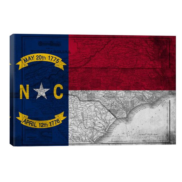 North Carolina (Vintage Map) - Wrapped Canvas Print Latitude Run Size: 20.32cm H x 30.48cm W x 1.91cm D on Productcaster.