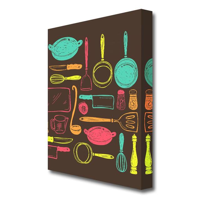 I Love Cooking 9 Kitchen - Wrapped Canvas Graphic Art Print East Urban Home Size: 121.9 cm H x 81.3 cm W on Productcaster.