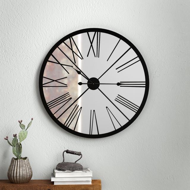 Oversized Quentin Rustic Metal Mirror Wall Clock - 70 cm / 27.5 in Borough Wharf on Productcaster.