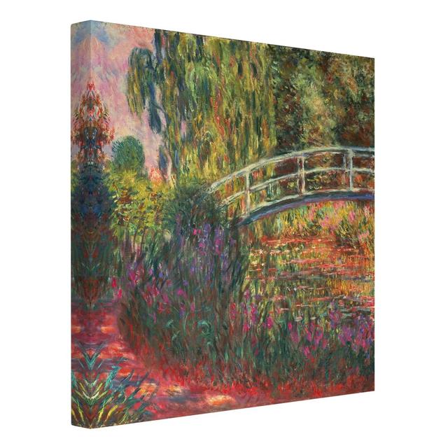 Japanese Bridge in the Garden of Giverny by Claude Monet - Wrapped Canvas Painting Print Rosalind Wheeler Format: Recycled Canvas, Colour: Green, Size on Productcaster.