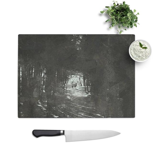 Tempered Glass Deer Stag Within the Forest Chopping Board East Urban Home Size: 28.5 cm W x 20 cm L on Productcaster.