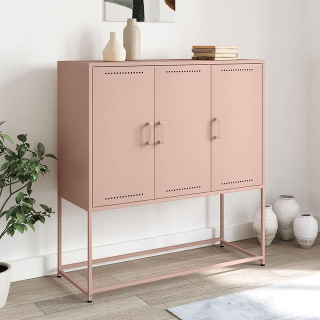 Highboard Holcroft aus Stahl 107 cm ModernMoments Farbe: Rosa on Productcaster.