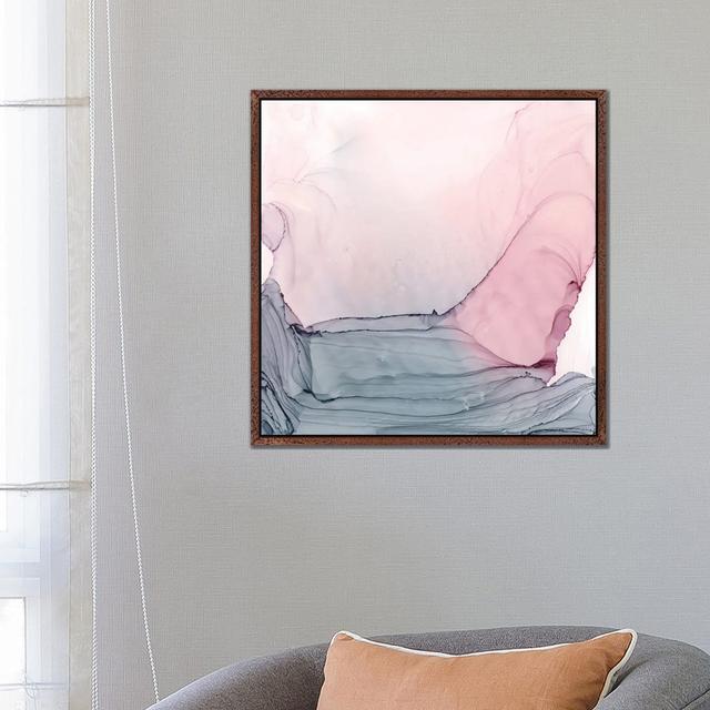 Blush & Gray Ripples Ivy Bronx Size: 66.04cm H x 66.04cm W, Format: Brown Framed on Productcaster.