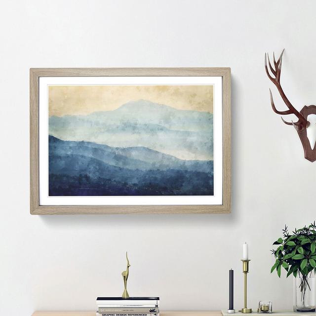 Mountain Fog in Crete Greece - Picture Frame Painting Print East Urban Home Size: 62cm H x 87cm W x 2cm D, Frame Option: Oak Framed on Productcaster.