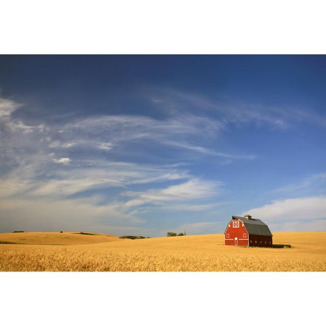 Red Barn On The Prairie by ImagineGolf - No Frame Art Prints on Canvas Brambly Cottage Size: 61cm H x 91cm W on Productcaster.