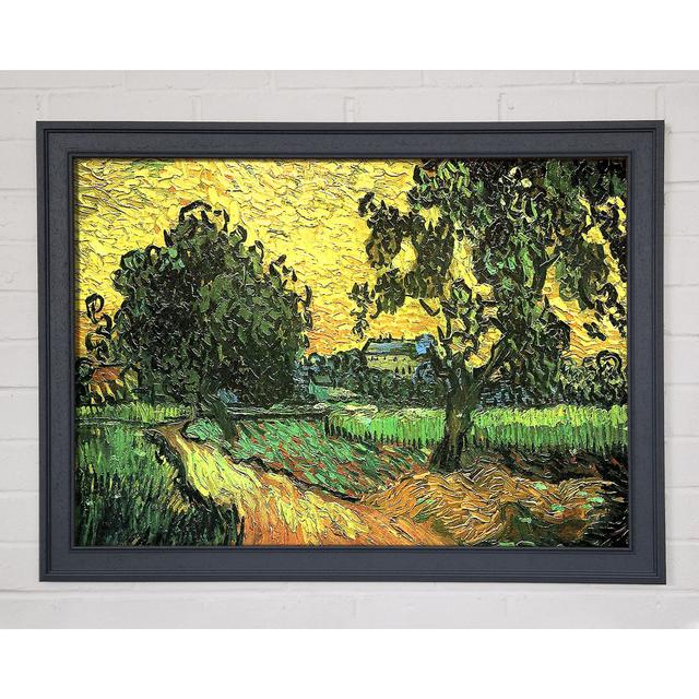 Van Gogh Landscape with Castle Auvers at Sunset Framed Print - Picture Frame Graphic Art on Canvas ClassicLiving Size: 21cm H x 29.7cm W x 1.5cm D, Fo on Productcaster.