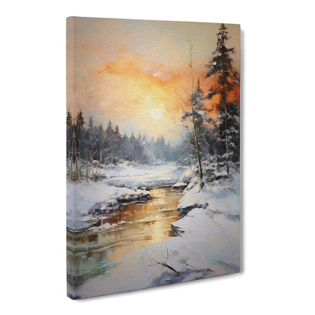 Winter Landscape Action Painting - Print Alpen Home Size: 60cm H x 40cm W x 3cm D on Productcaster.