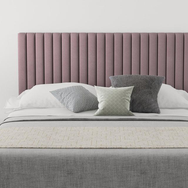 Hailey Upholstered Headboard Etta Avenue Size: Single (3'), Upholstery: Velvet Blush on Productcaster.