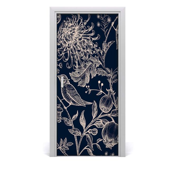 Flowers and Birds Door Sticker East Urban Home on Productcaster.