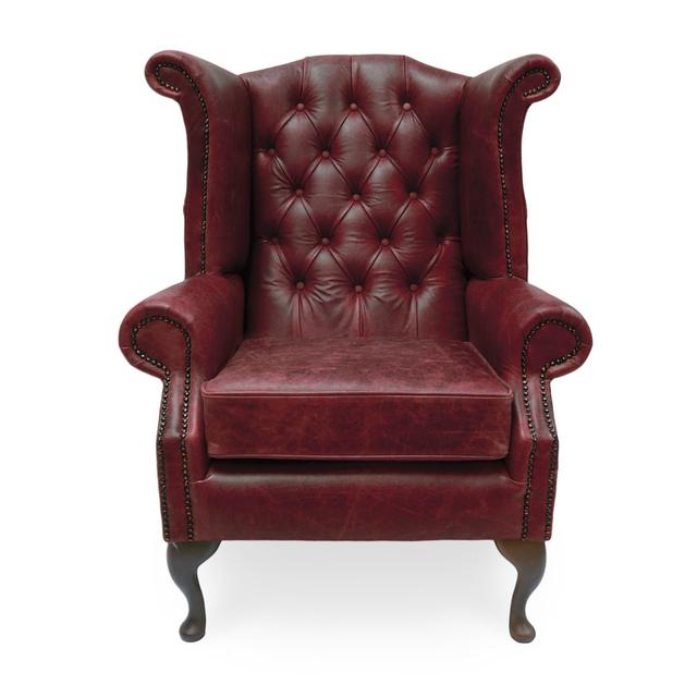 Maritschnik Leather Wingback Chair and Footstool Rosalind Wheeler Upholstery Colour: Red on Productcaster.