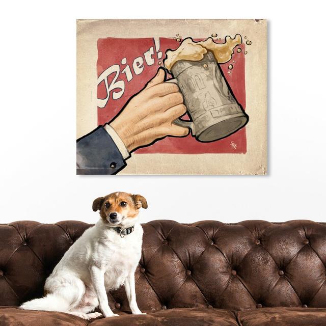 Bier! - Wrapped Canvas Painting East Urban Home Size: 76.2 cm H x 91.4 cm W on Productcaster.