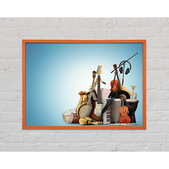 Leinwandbild Musical Instruments Band Brayden Studio Größe: 59,7 cm H x 84,1 cm B x 2 cm T, Format: Orange gerahmtes Papier on Productcaster.