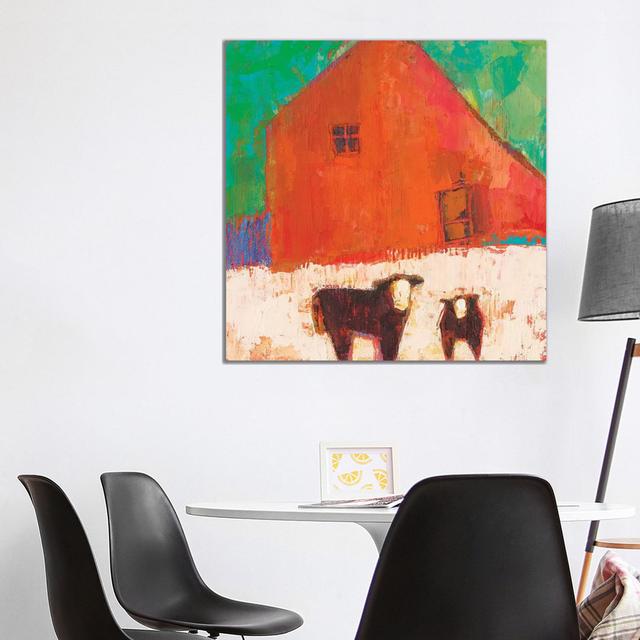 Baraboo Barn by Sue Jachimiec - Wrapped Canvas Painting Wayfair Samples Size: 93.98cm H x 93.98cm W x 3.81cm on Productcaster.