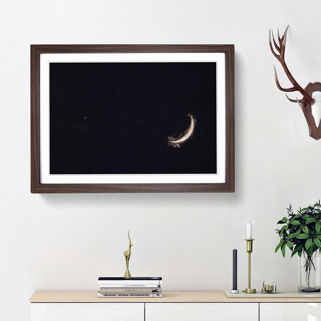 Crescent Moon & Planet Venus in Abstract - Picture Frame Graphic Art Print on MDF East Urban Home Size: 62cm H x 87cm W x 2cm D, Frame Option: Walnut on Productcaster.