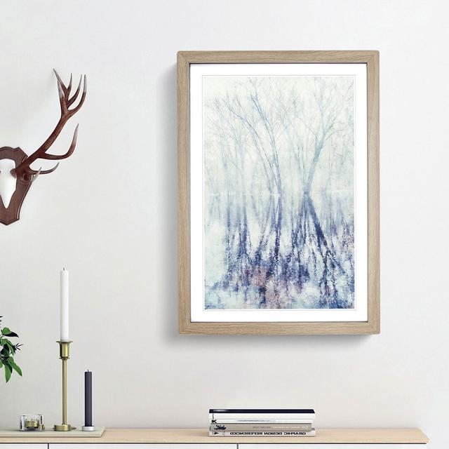 Reflection Of Trees In A Forest - Single Picture Frame Print on MDF East Urban Home Size: 63cm H x 45cm W x 2cm D, Frame Option: Oak Framed on Productcaster.