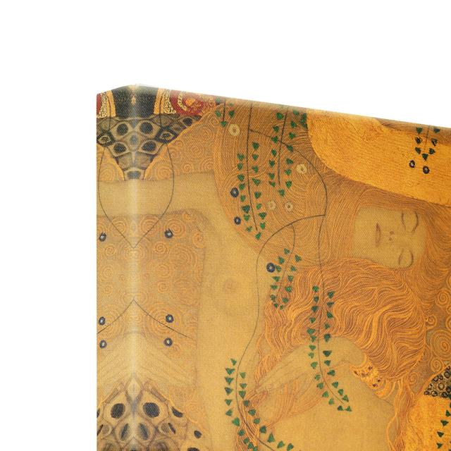 Gustav Klimt - Water Snakes I - Wrapped Canvas Graphic Art Rosalind Wheeler Size: 120cm H x 40cm W, Format: 435g/m² canvas gold, Colour: Gold on Productcaster.