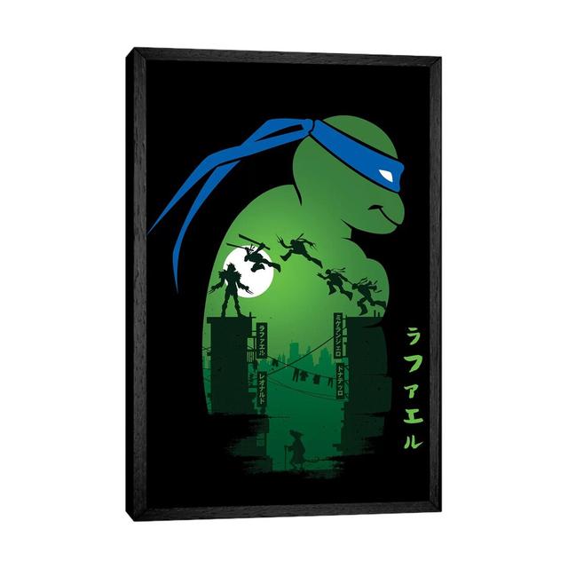 Hero Turtles-Canvas Happy Larry Size: 66.04cm H x 45.72cm W x 3.81cm D, Format: Black Framed on Productcaster.