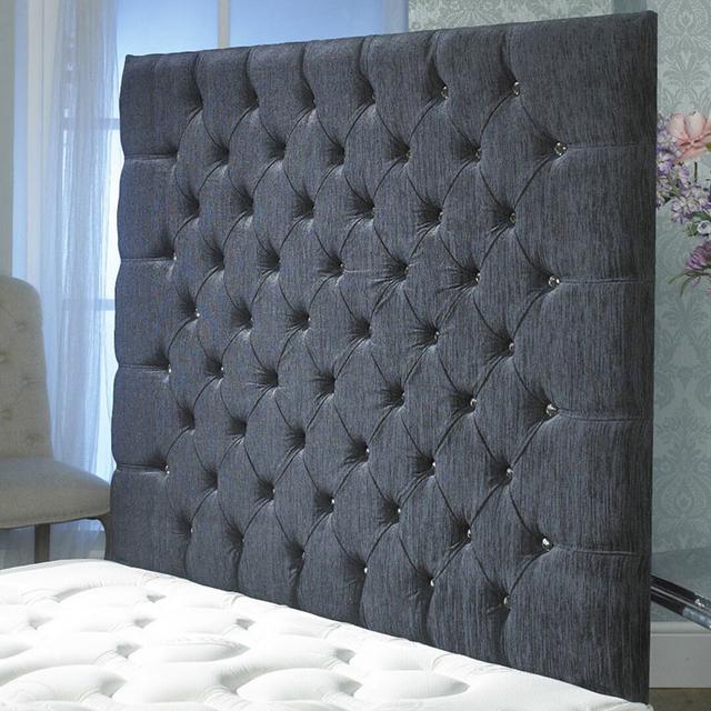 Shaw Upholstered Headboard Rosdorf Park Colour: Charcoal, Size: Super King (6') on Productcaster.