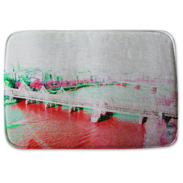 Sinegal Rectangle Bath Mat Ebern Designs Colour: Red on Productcaster.