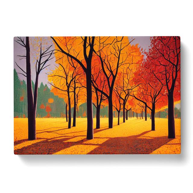 Mesmerizing Autumn Forest - Wrapped Canvas Graphic Art Marlow Home Co. Size: 40cm H x 60cm W x 3cm D on Productcaster.