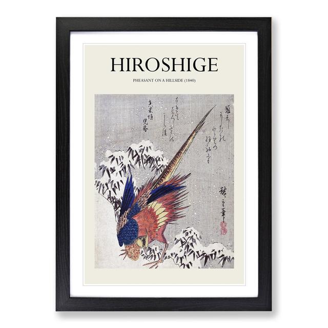 Pheasant by Utagawa Hiroshige - Picture Frame Painting East Urban Home Frame Option: Black, Size: 48cm H x 36cm W x 2cm D on Productcaster.