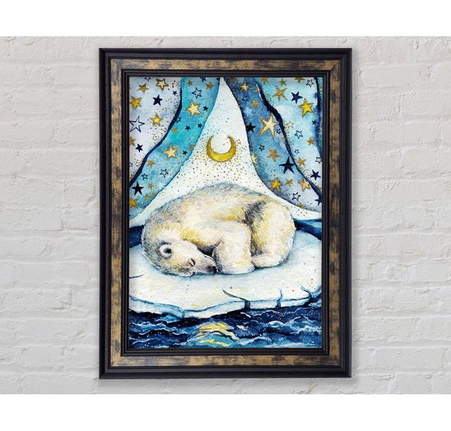 Polar Bear Dream Framed Print House of Hampton Size: 118.9cm H x 84.1cm W x 8cm D, Format: Gold / Black Framed Paper on Productcaster.