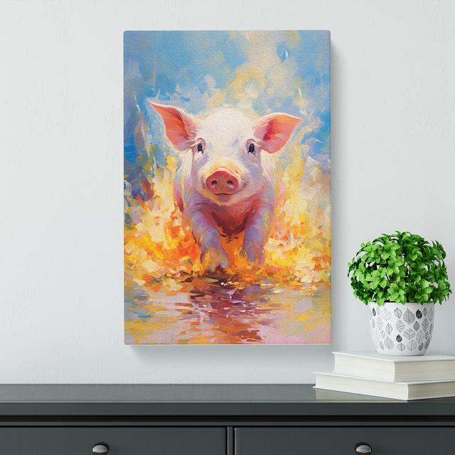 Pig Impressionism - No Frame Print Brambly Cottage Size: 60cm H x 40cm W x 3cm D on Productcaster.