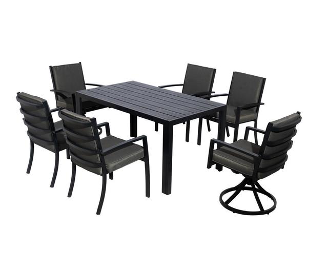 Dezerea Rectangular 6 - Person 145cm Long Dining Set with Cushions Rosalind Wheeler Table Size: 74cm H x 85cm W x 145cm L on Productcaster.