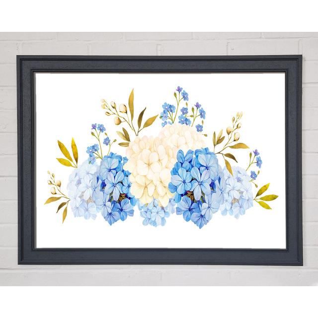 Blue And Beige Carnations - Single Picture Frame Art Prints Ophelia & Co. Size: 42cm H x 59.7cm W x 1.5cm D on Productcaster.