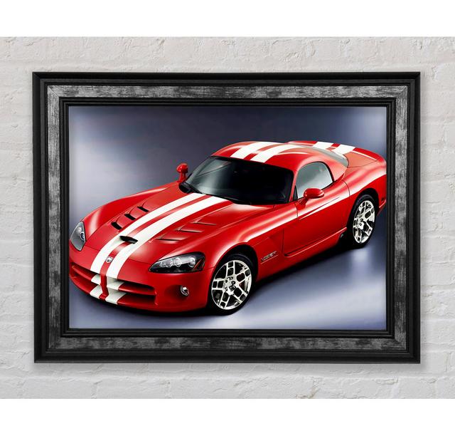 Ford Mustang Rot-Weiß-Streifen - Druck Bright Star Größe: 100cm H x 141,4cm B x 8cm T on Productcaster.