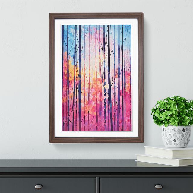 Winter Forest Colour Field - Single Picture Frame Print on Wood Metro Lane Format: Walnut, Size: 46cm H x 34cm W x 2cm D on Productcaster.